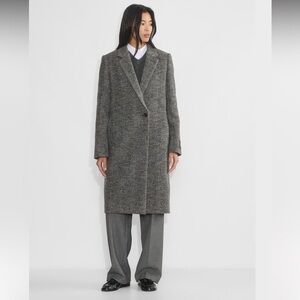 Hugo Boss Black and White Tweed Coat